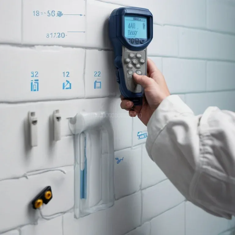 Técnico inspeccionando una pared con cámara termográfica